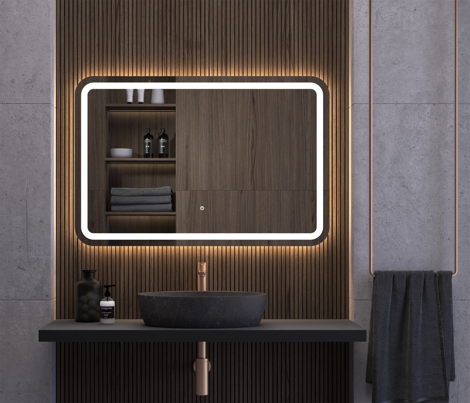 Miroir de salle de bains avec éclairage LED Sicilia Eurobath principal 0