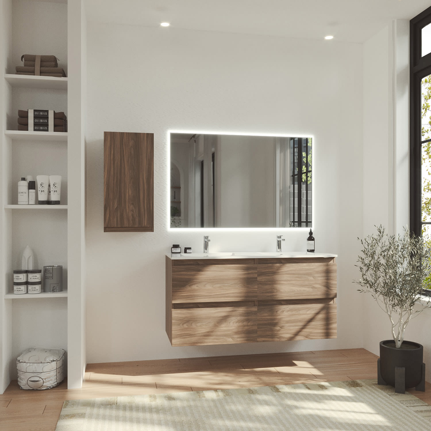 Meuble de salle de bains aspect bois Vilma Bruntec principal 0