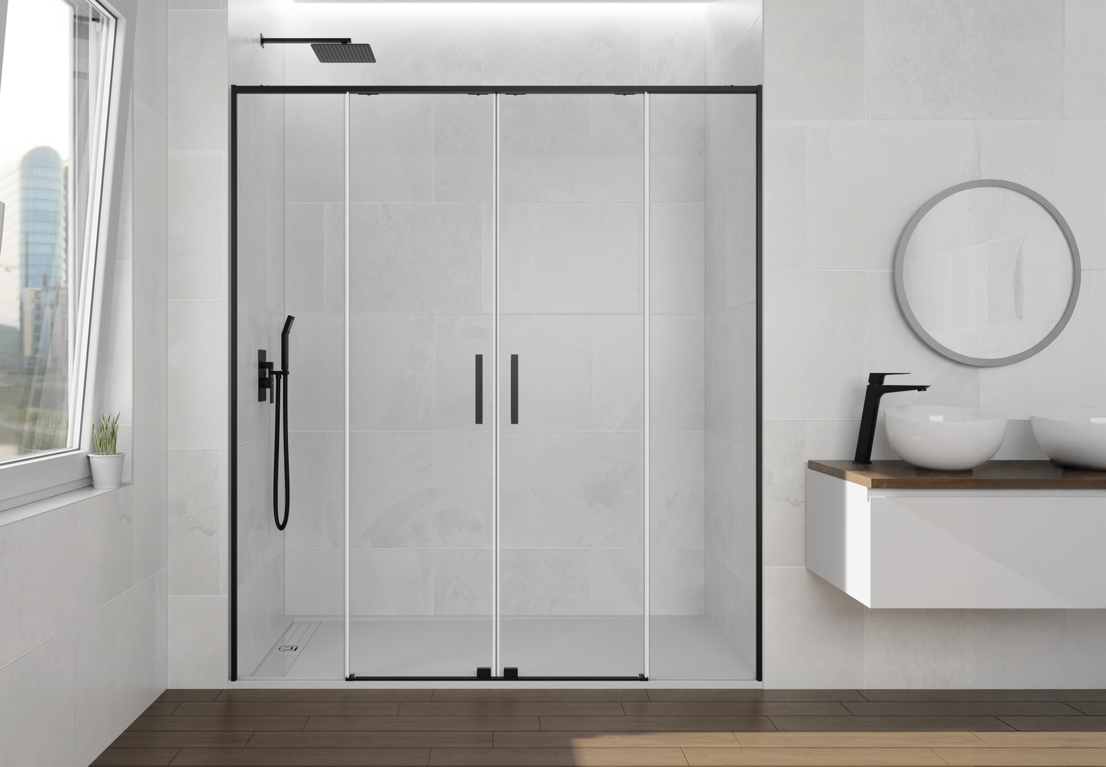 Paroi de douche noire Twenty Spazio GME principal 0