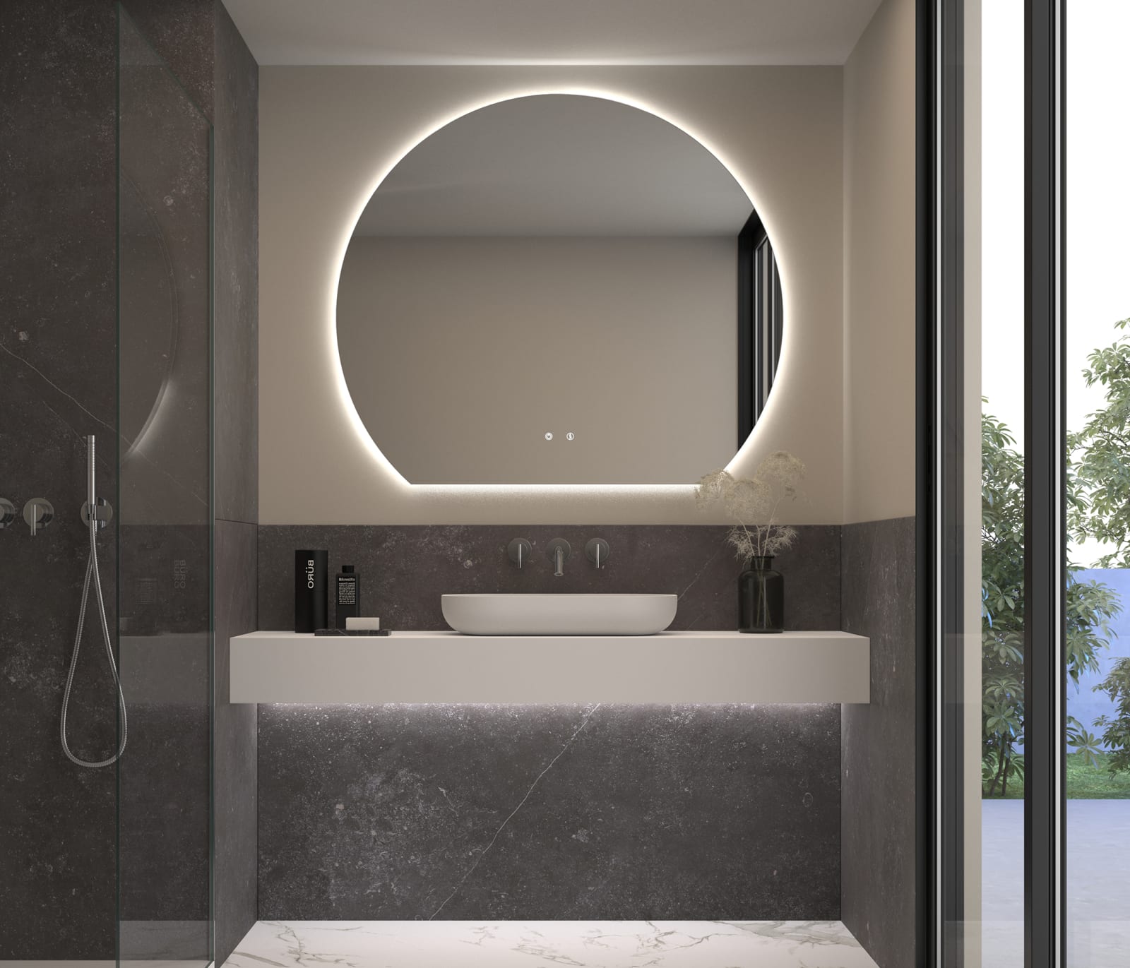Miroir demi-lune avec éclairage LED Granada 1 Eurobath principal 0
