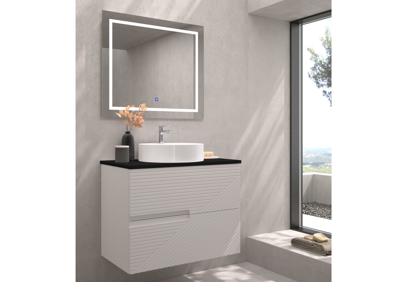 Meuble de salle de bains avec plan de toilette Limo Bruntec principal 0