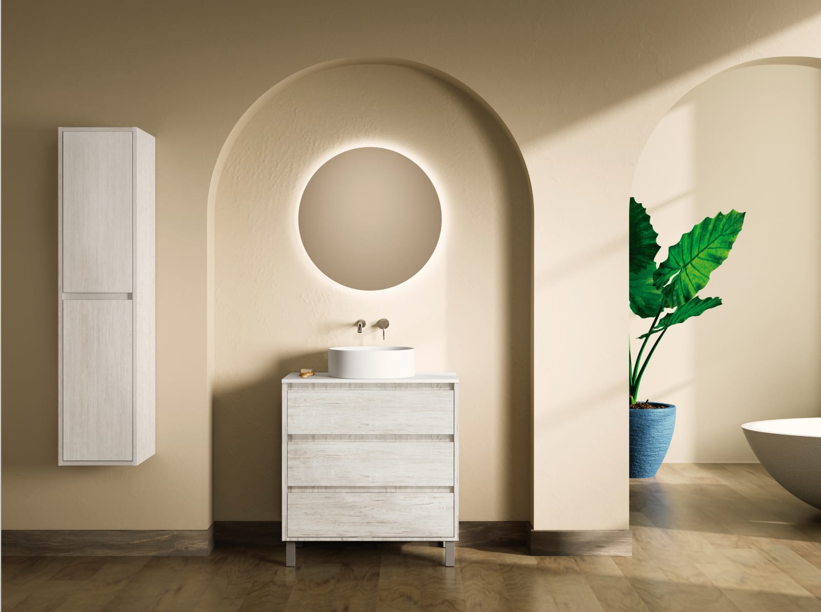 Meuble de salle de bains avec plan de toilette Solid Surface Boston Bruntec principal 0