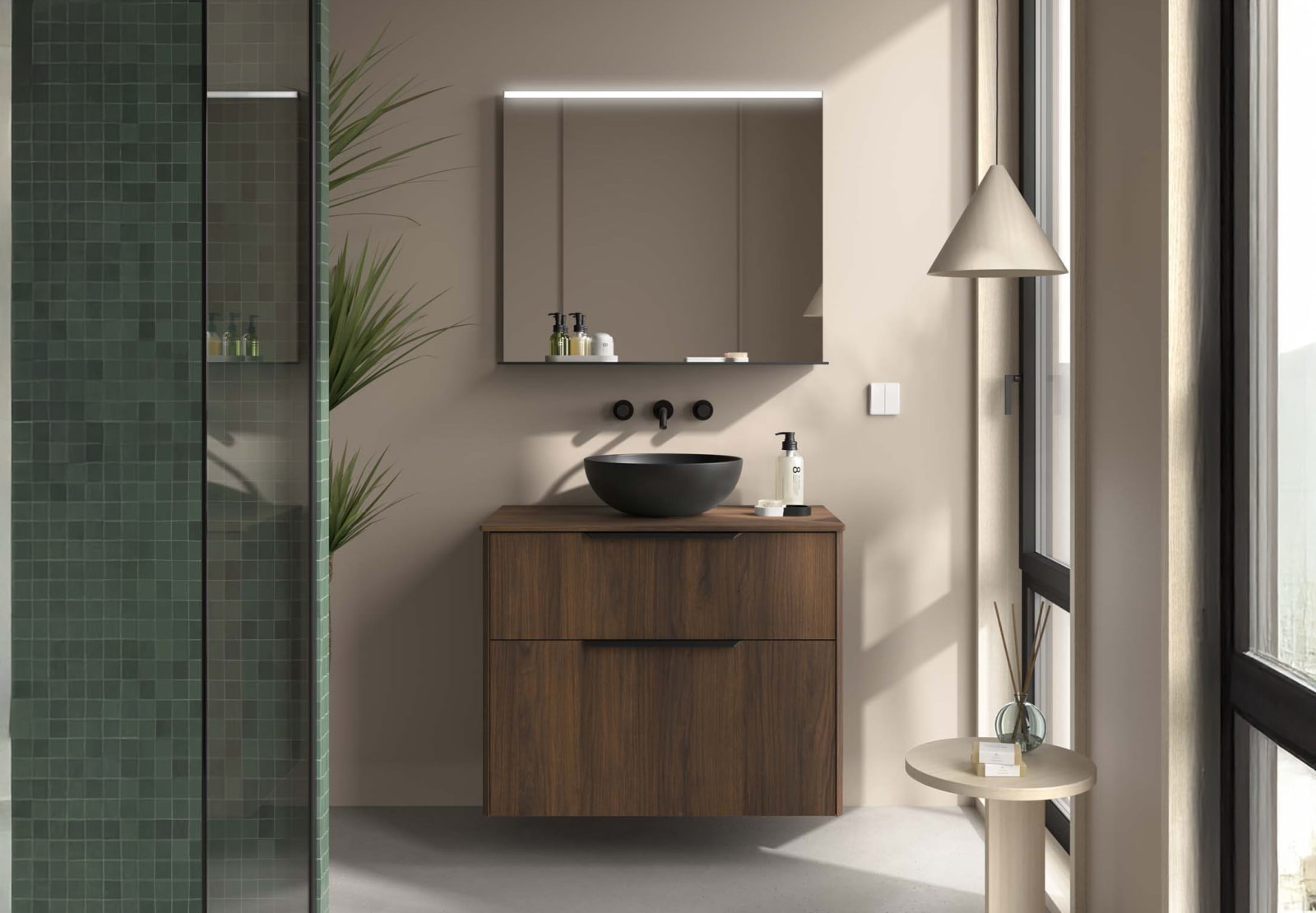 Luva Salgar meuble de salle de bain en bois avec plan de toilette principal 0