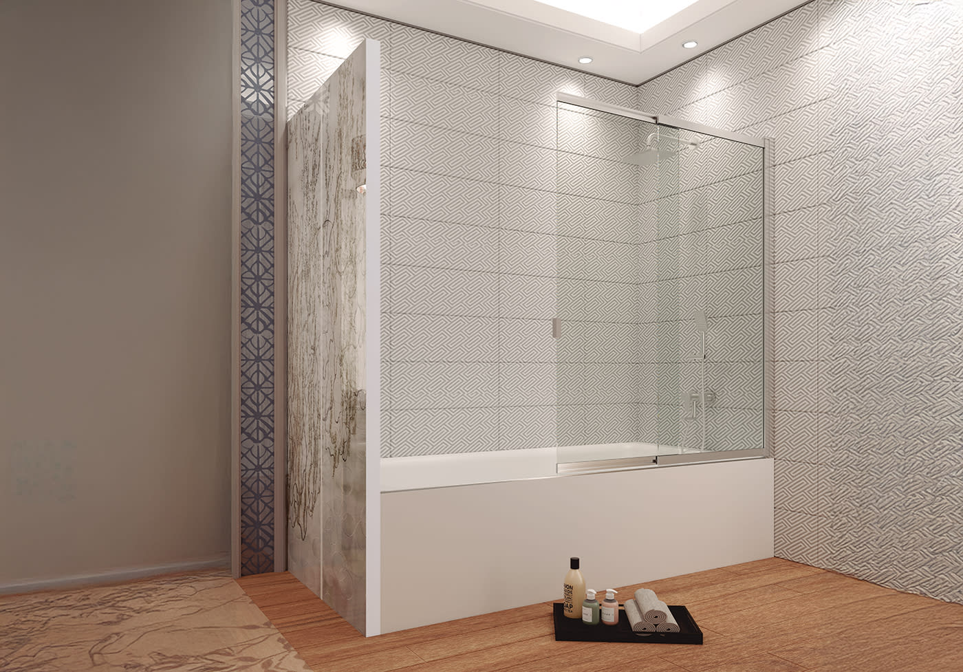 Paroi de baignoire coulissante et pivotante Milano Bruntec principal 0