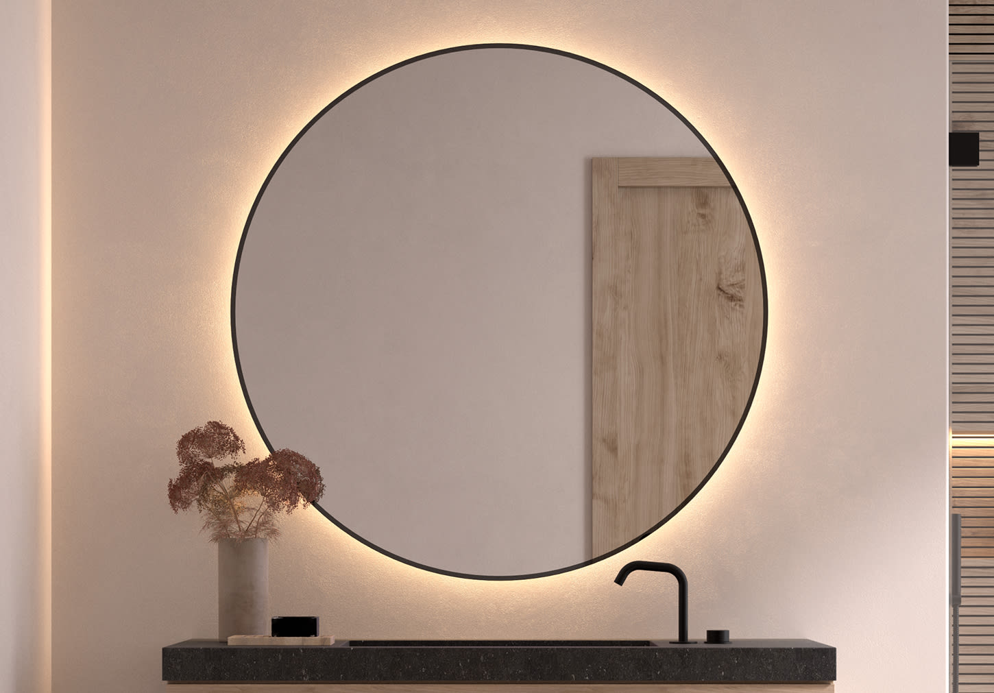 Miroir de salle de bain avec éclairage LED Bruntec Atria principal 0