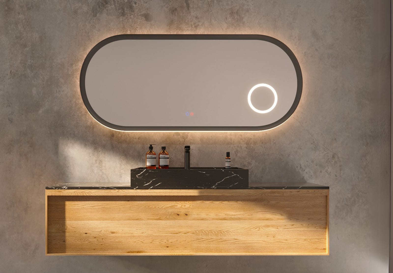 Miroir de salle de bain LED avec éclairage Rimini Ledimex principal 0