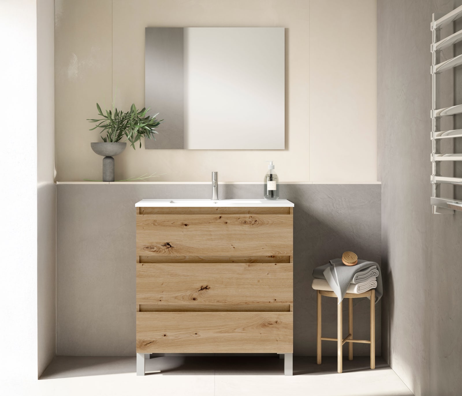 Ensemble de meubles de salle de bains à faible profondeur 40 cm Nido Viso principal 0