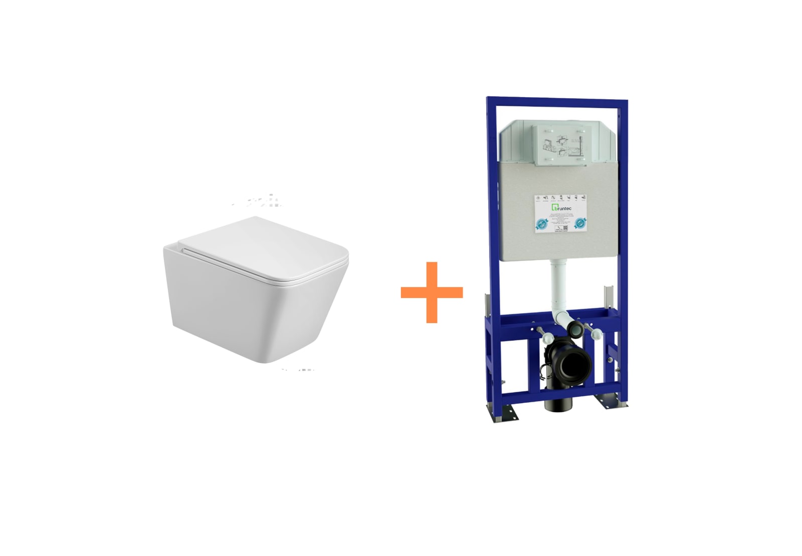 Pack WC suspendu  avec réservoir de chasse encastré Bruntec Square principal 0