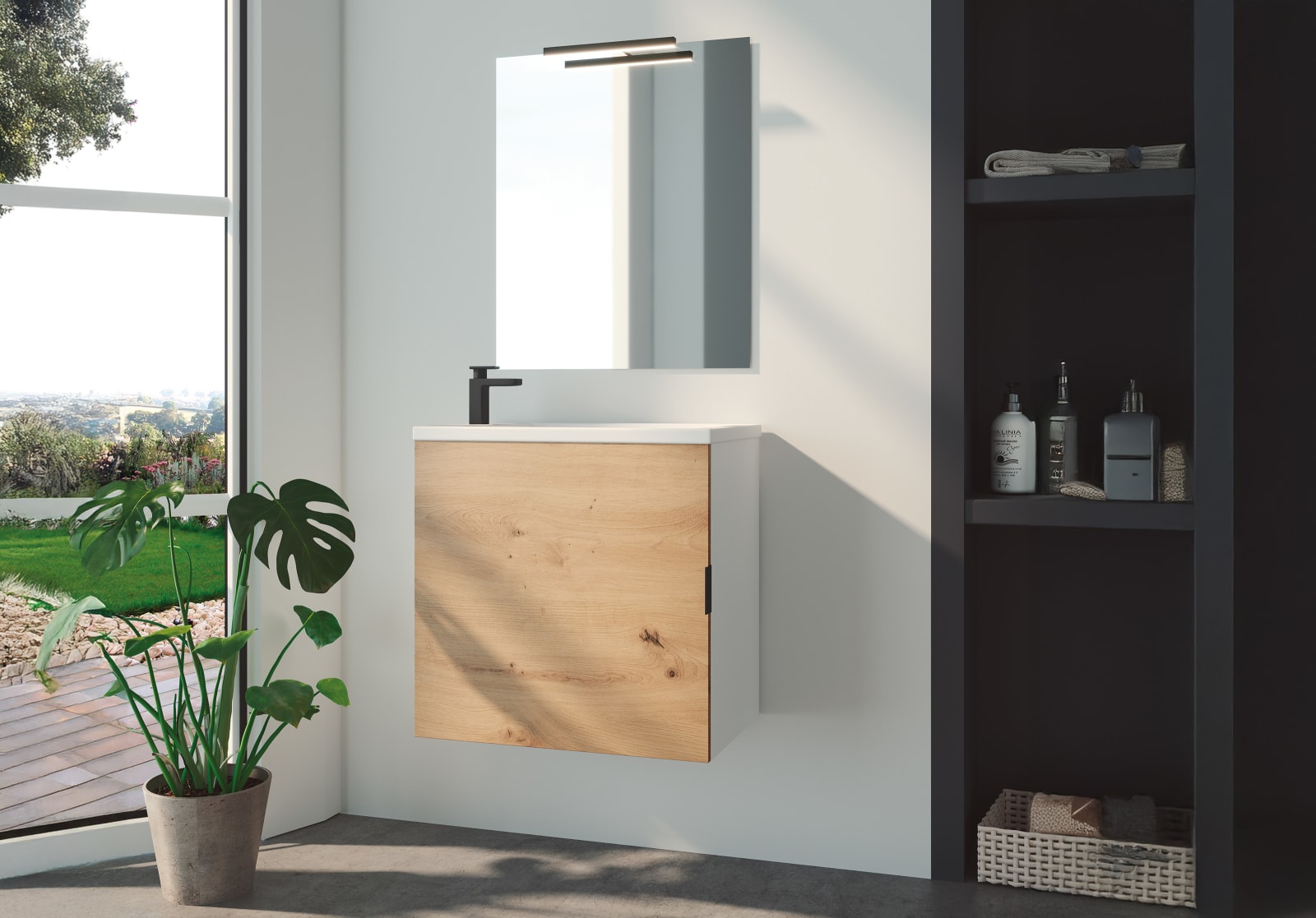 Ensemble de meubles de salle de bains profondeur réduite de 35 cm Petit Campoaras principal 0