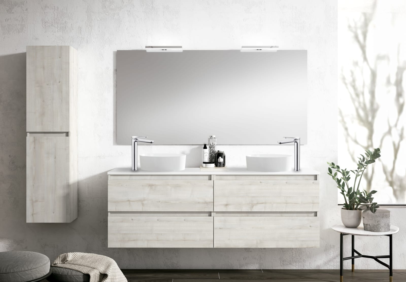Meuble de salle de bains avec plan de toilette MFD hydrofuge Box Viso principal 0