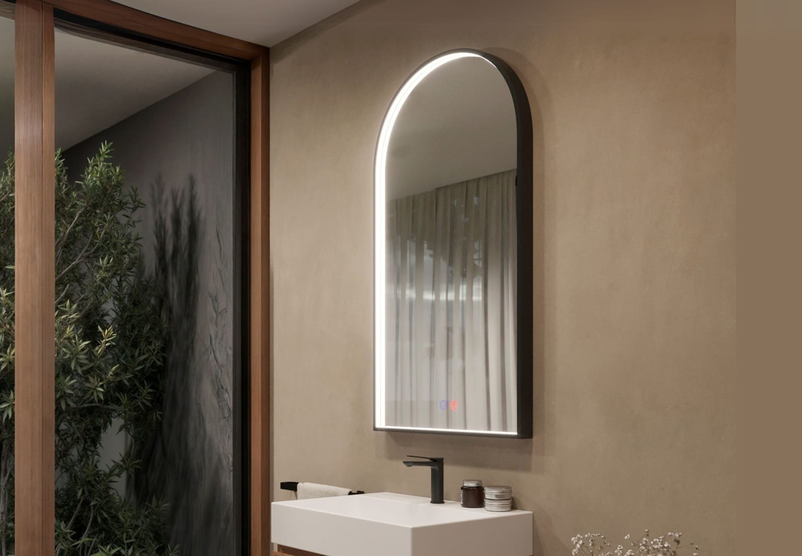 Miroir arqué avec lumière LED Roma Ledimex principal 0