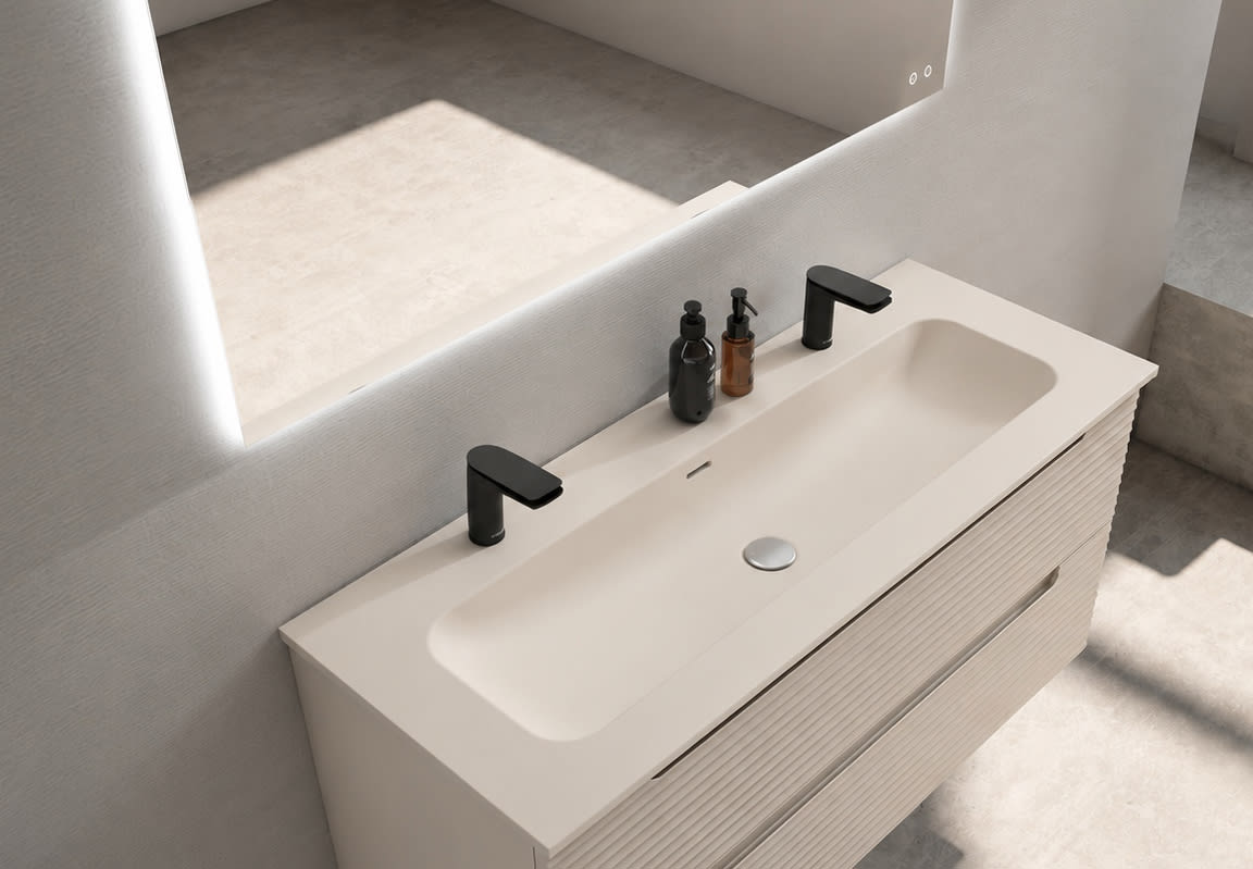 Lavabo encastrable Visobath Idea Match 1 vasque pour 2 robinets principal 0