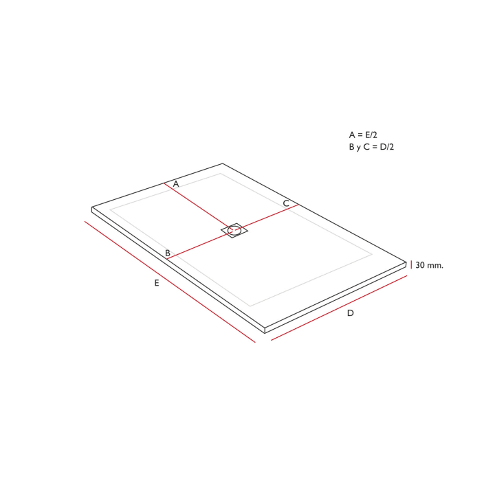 Receveur de douche en résine Design Sorty Bruntec croquis 8
