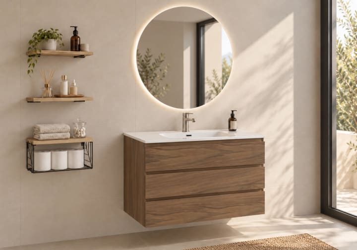Meuble de salle de bains en bois Vilma Bruntec principal 7
