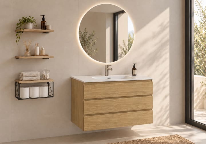 Meuble de salle de bains en bois Vilma Bruntec principal 6