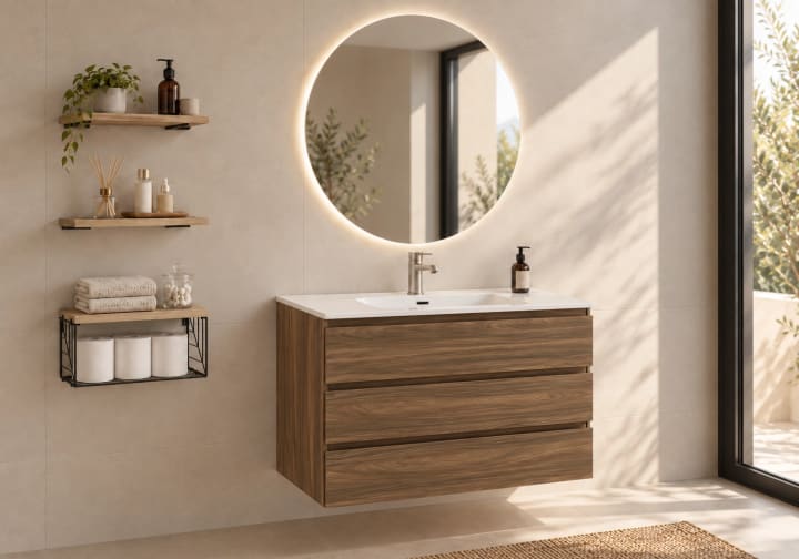 Meuble de salle de bains en bois Vilma Bruntec principal 5