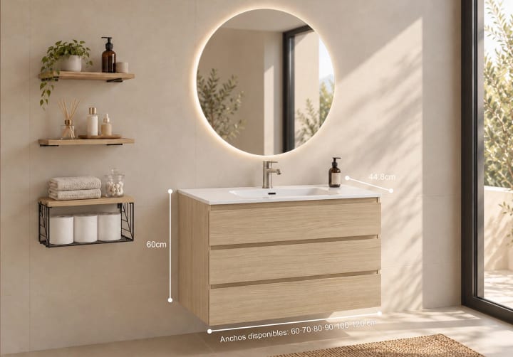Meuble de salle de bains en bois Vilma Bruntec croquis 10