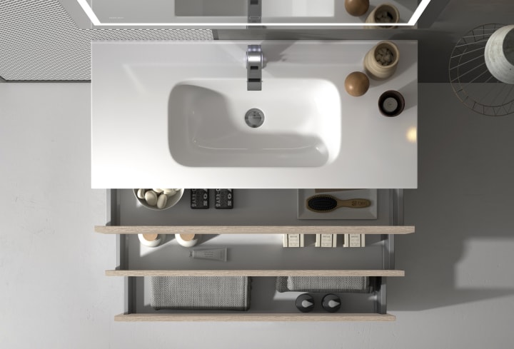 Ensemble complet de meubles de salle de bains Sioro Bruntec détail 2