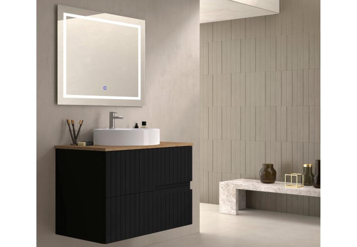 Meuble de salle de bains avec plan de toilette en bois Ebi Bruntec couleurs principal 1
