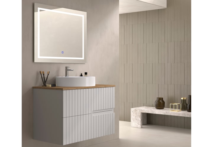Meuble de salle de bains avec plan de toilette en bois Ebi Bruntec couleurs principal 2