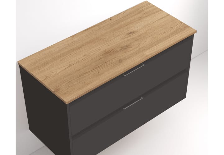 Meuble de salle de bains avec plan de toilette en bois Ebi Bruntec couleurs détail 10