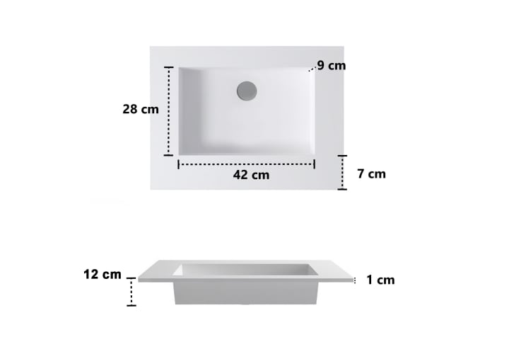 Lavabo suspendu Miami Bruntec croquis 2