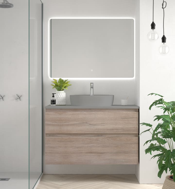 Meuble de salle de bains Avila Dos Carmen avec lavabo sur plan de toilette microtec principal 3