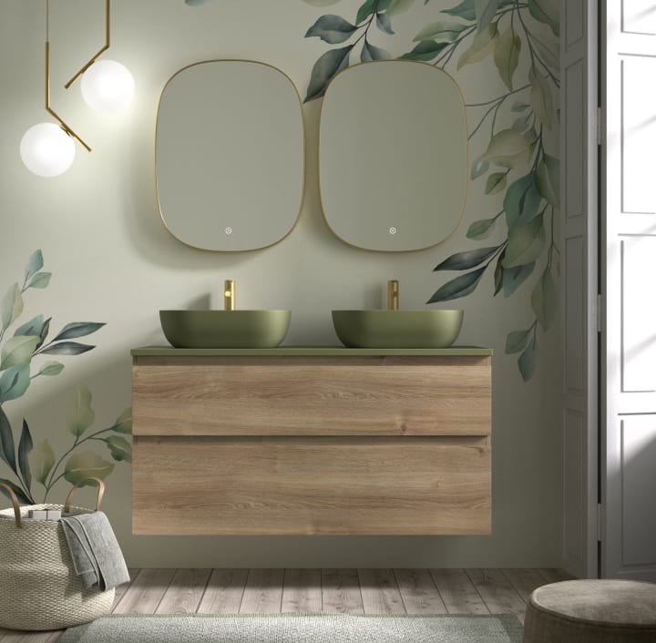 Meuble de salle de bains Avila Dos Carmen avec lavabo sur plan de toilette microtec principal 2