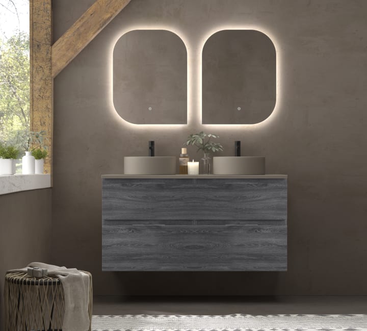 Meuble de salle de bains Avila Dos Carmen avec lavabo sur plan de toilette microtec principal 4