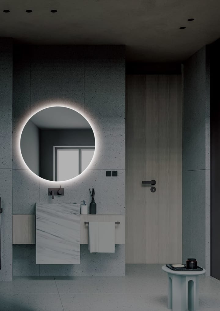 Miroir de salle de bains avec éclairage LED Lisboa Ledimex environnement 8