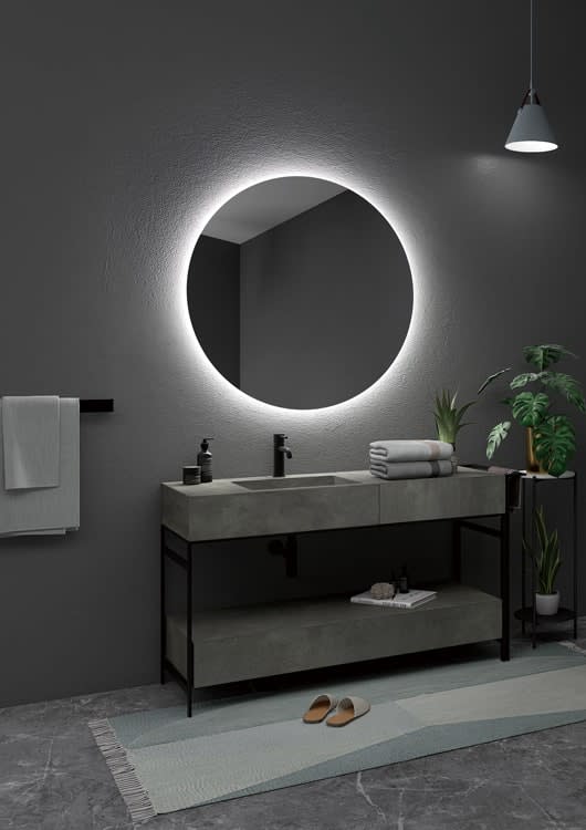 Miroir de salle de bain avec éclairage LED Oporto Ledimex environnement 8
