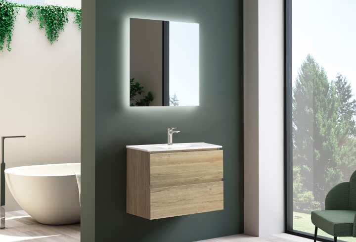 Ensemble de meubles de salle de bains 39 cm de profondeur réduite Roma Bruntec principal 2