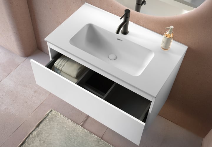 Ensemble de meubles de salle de bains 39 cm de profondeur réduite Roma Bruntec détail 11
