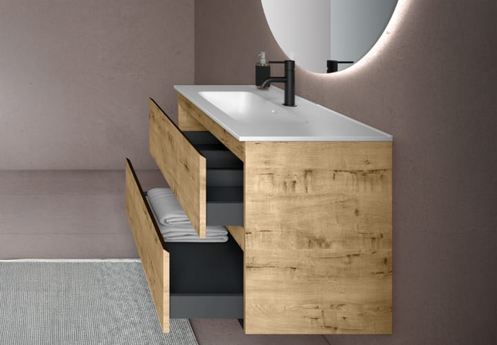 Ensemble de meubles de salle de bains 39 cm de profondeur réduite Roma Bruntec détail 8
