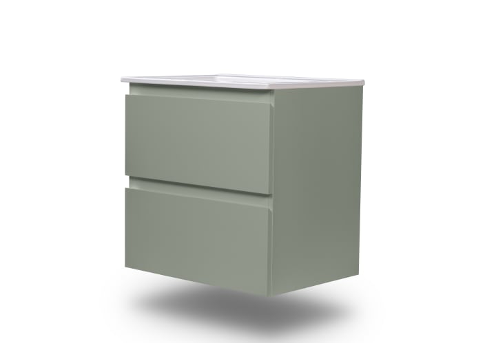 Ensemble de meuble de salle de bain compact Nivo Bruntec 2 tiroirs suspendus principal 4