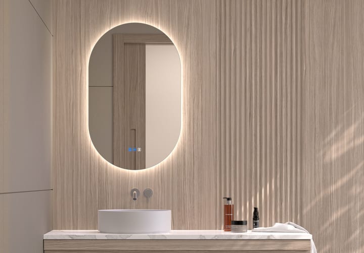 Bruntec Delta Miroir de salle de bain avec éclairage LED principal 1