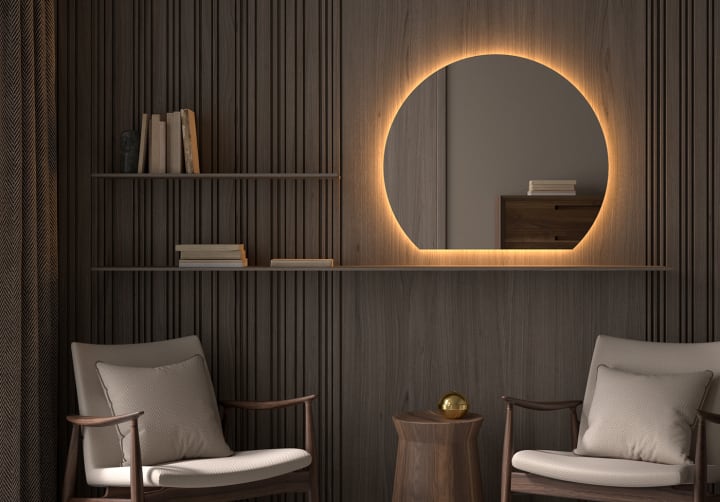 Miroir Zoni Bruntec Luna avec éclairage LED environnement 9