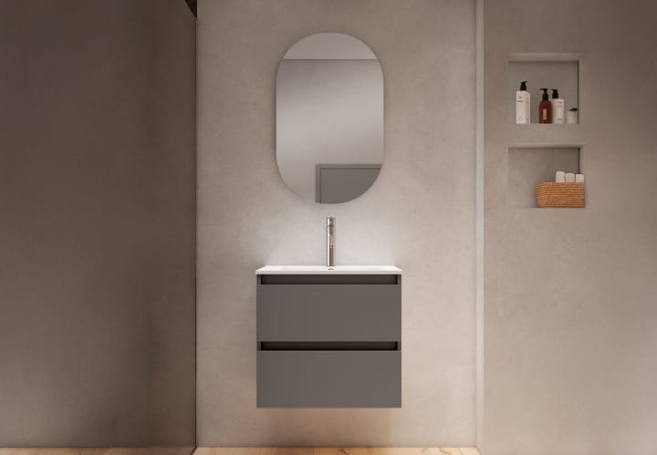 Ensemble de meubles de salle de bains à faible profondeur 40 cm Nido Viso principal 2