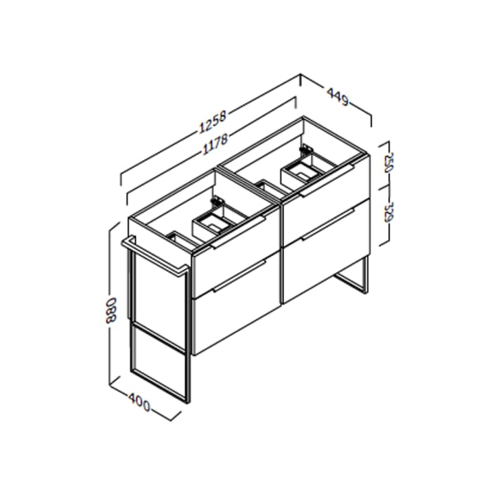 Meuble de salle de bains Galsaky industrial Coycama croquis 11