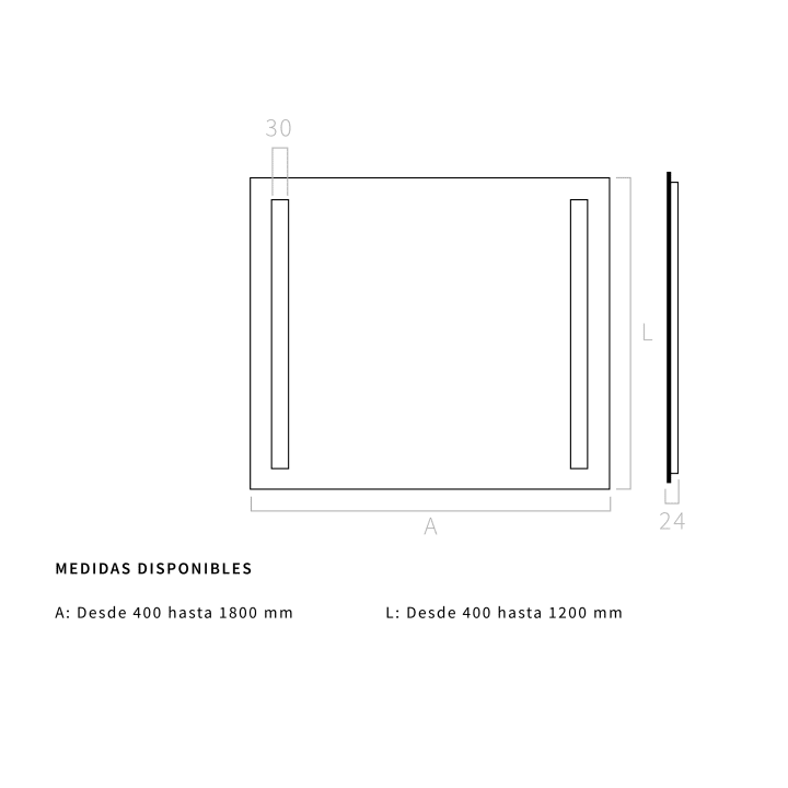 Miroir de salle de bains avec l'éclairage LED Katrina Bruntec croquis 4
