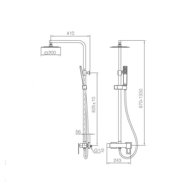 Ensemble de douche Suecia Imex croquis 20