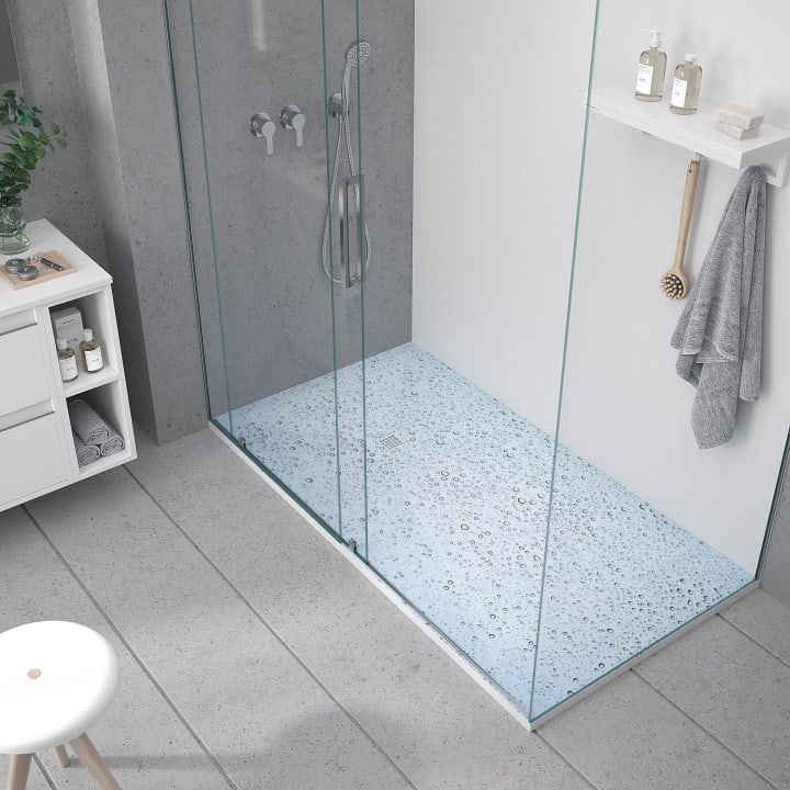 Receveurs de douche en résine décorés Design 3D Bleu Bruntec environnement 2