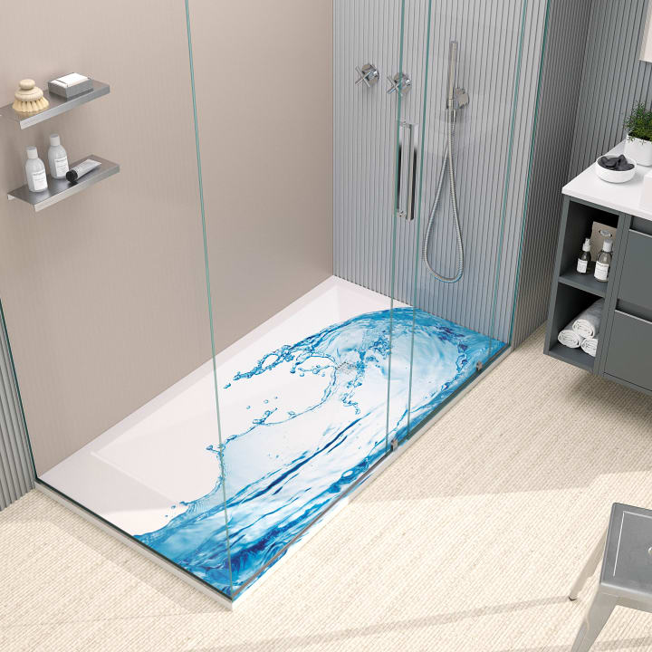 Receveurs de douche en résine décorés Design 3D Bleu Bruntec environnement 1