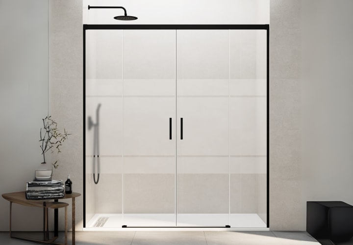 Paroi de douche noir mat Basic Spazio GME principal 1
