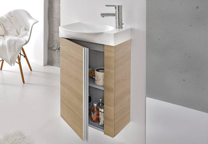Ensemble complet de meubles de salle de bains à profondeur réduite 34 cm Elegance Royo détail 6