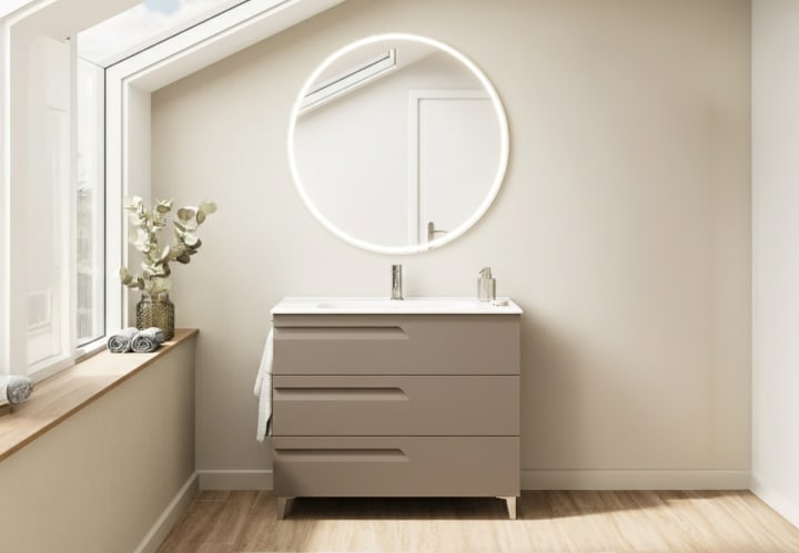 Ensemble de meubles de salle de bains profondeur réduite 39 cm Vitale Royo principal 2