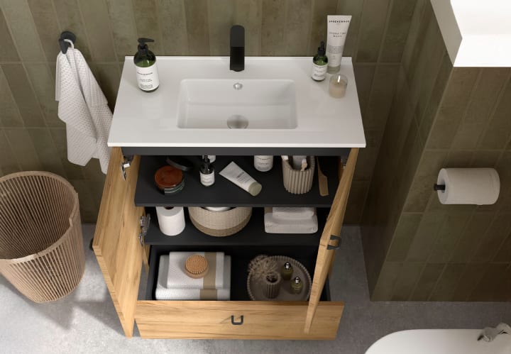 Ensemble de meubles de salle de bains fond réduit 35 cm Inara Salgar détail 4