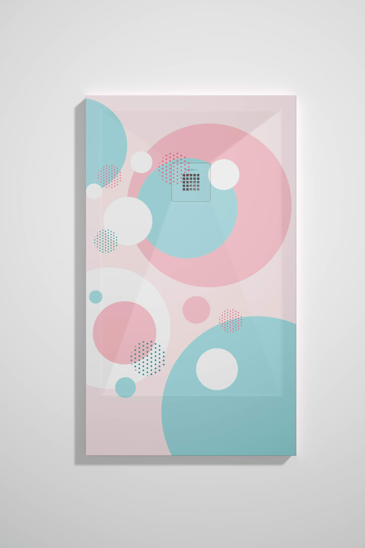 Receveurs de douche en résine décorés Design 3D Coloré Bruntec option 6