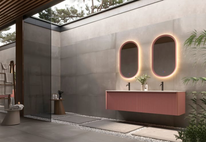 Miroir de salle de bain avec éclairage LED Milano Ledimex environnement 10