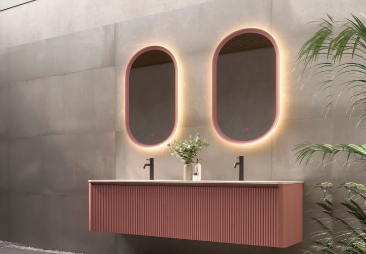 Miroir de salle de bain avec éclairage LED Milano Ledimex principal 1